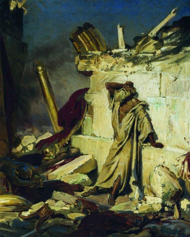 cry-of-prophet-jeremiah-on-the-ruins-of-jerusalem-on-a-bible-subject-1870